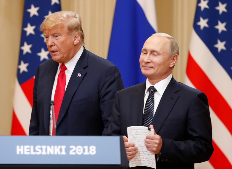 Пресс-конференция Дональда Трампа и Владимира Путина в Хельсинки 16 июля