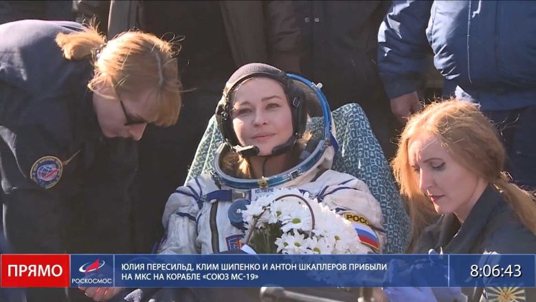 Юлия Пересильд. Фото: Роскосмос ТВ / youtube.com