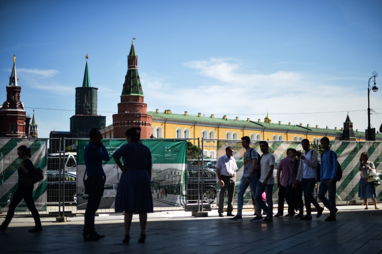 На Тверской улице в Москве.