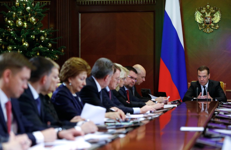 Дмитрий Медведев проводит заседание президиума Совета при президенте РФ по стратегическому развитию и национальным проектам. Фото: Дмитрий Астахов / РИА Новости