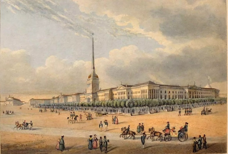 Фредерик Мартенс. Адмиралтейство. Литография. Середина XIX века.