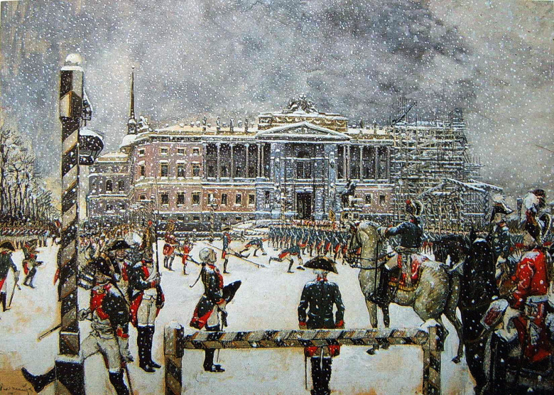 «Вахтпарад при императоре Павле I», картина А.Н. Бенуа, 1907 год