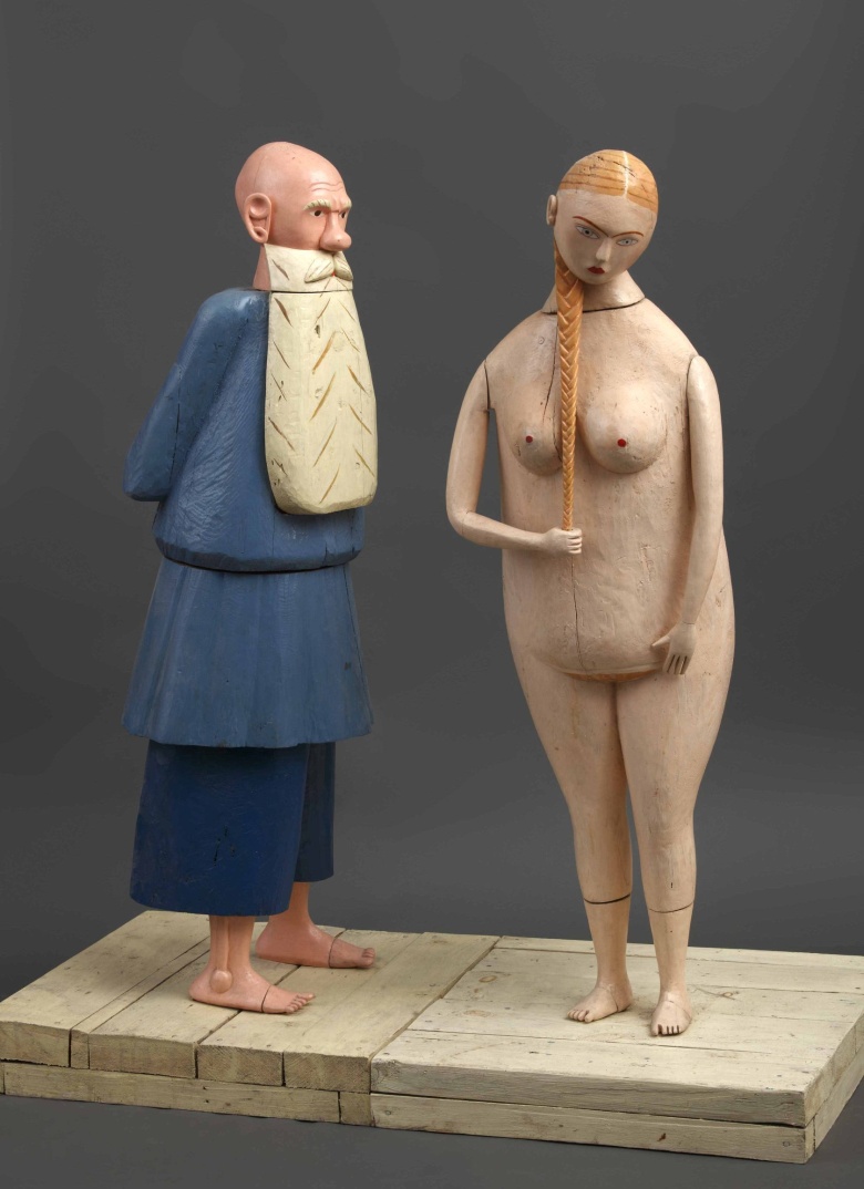 Лев Толстой и поселянка. Скульптор Николай Ватагин, 1998
