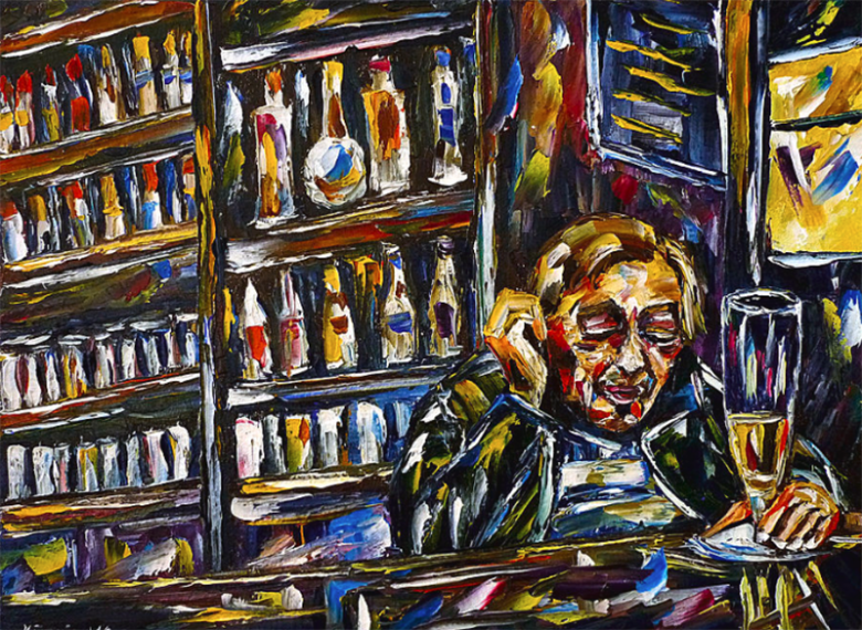 Пьющий. Картина Мирека Кузняра (Германия), 2016