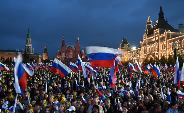 Красная площадь в день митинга в честь «присоединенных» территорий Украины