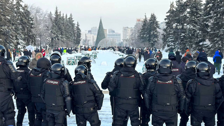 Протестная акция в Уфе, 19 января 2024 года