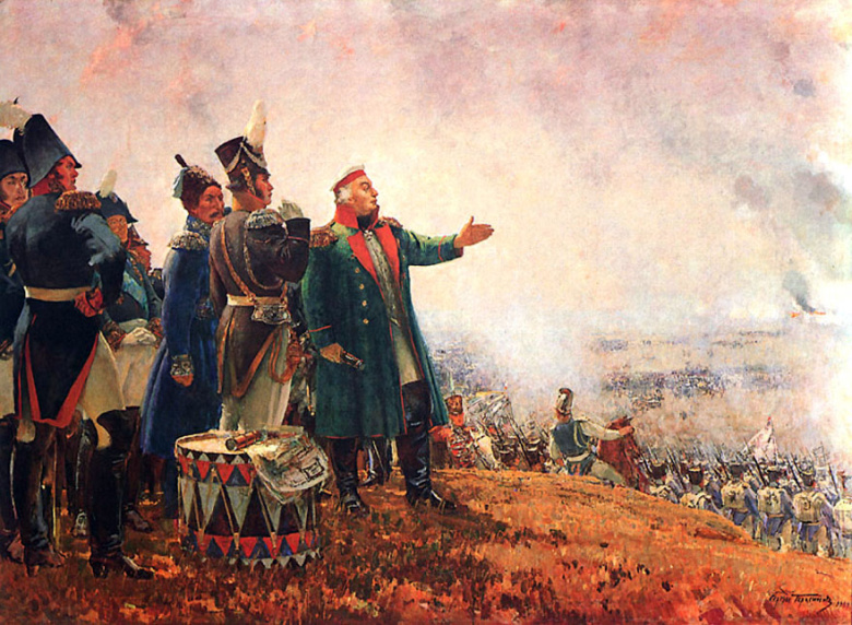 С. В. Герасимов. Кутузов на Бородинском поле. 1954 год.  Музей-панорама "Бородинская битва", Москва