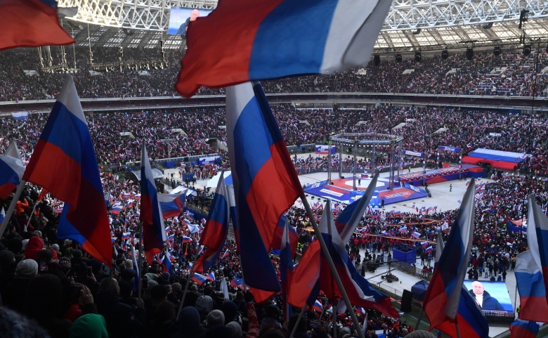 "Лужники", 18 марта 2022 года. Фото: Евгений Биятов / РИА «Новости» / kremlin.ru
