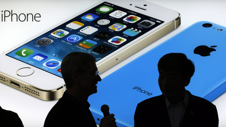 Во время презентации Apple.