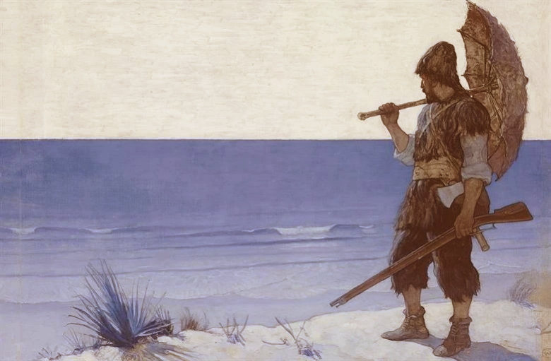 Робинзон Крузо. Иллюстрация Ньюэлла Конверса Уайета (США, 1920)