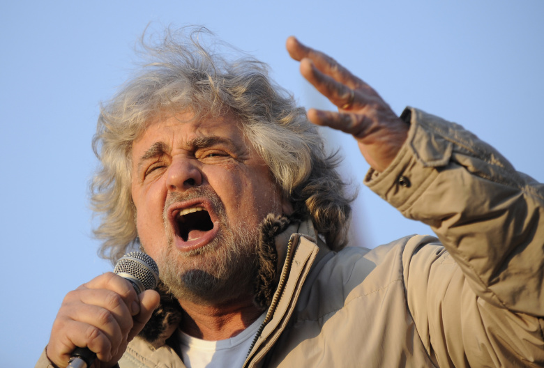 Беппе Грилло в Турине. Фото: Giorgio Perottino / Reuters