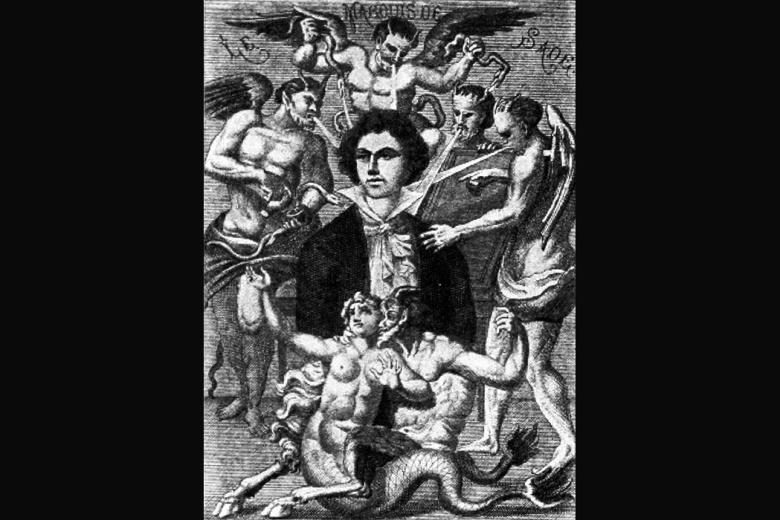Воображаемый портрет маркиза де Сада. H. Biberstein, 1912.