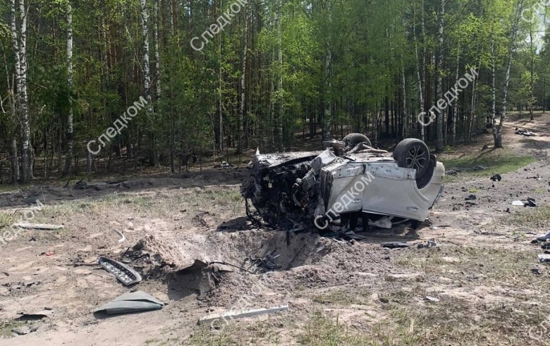 Место взрыва автомобиля Захара Прилепина