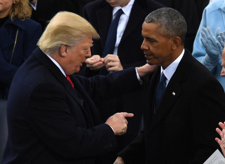 Дональд Трамп и Барак Обама, 20 января 2017 года