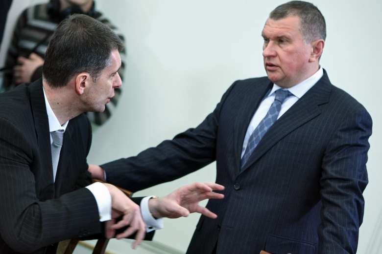 Владелец РБК Михаил Прохоров и Игорь Сечин.