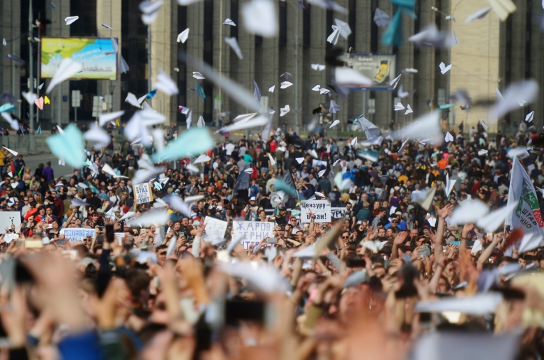 Митинг против блокировки Telegram «За свободный интернет». Фото: Эмин Джафаров / Коммерсантъ