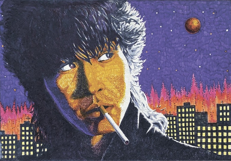 Виктор Цой. Автопортрет. 1988. Бумага, фломастеры