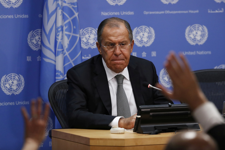 Сергей Лавров на конференции в штаб-квартире ООН в Нью-Йорке