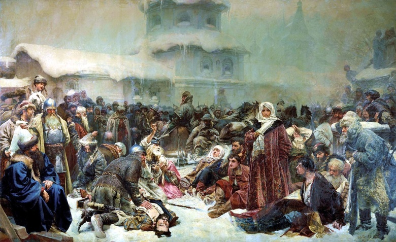 Марфа Посадница. Уничтожение новгородского веча, 1889 год. Картина К.В. Лебедева