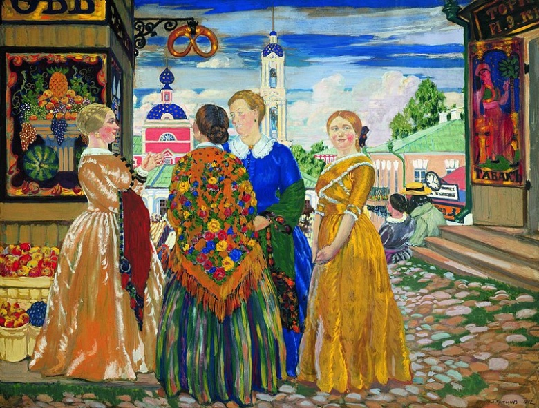 Борис Кустодиев, "Купчихи в Кинешме" (1912)