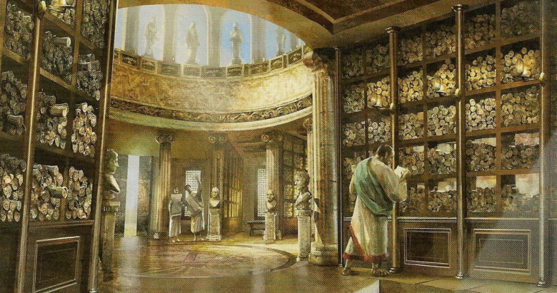 Александрийская библиотека. Иллюстрация: wikipedia.org