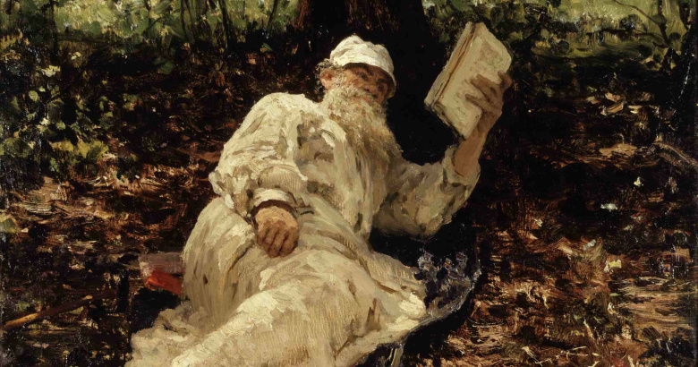 Илья Репин. Лев Толстой на отдыхе в лесу