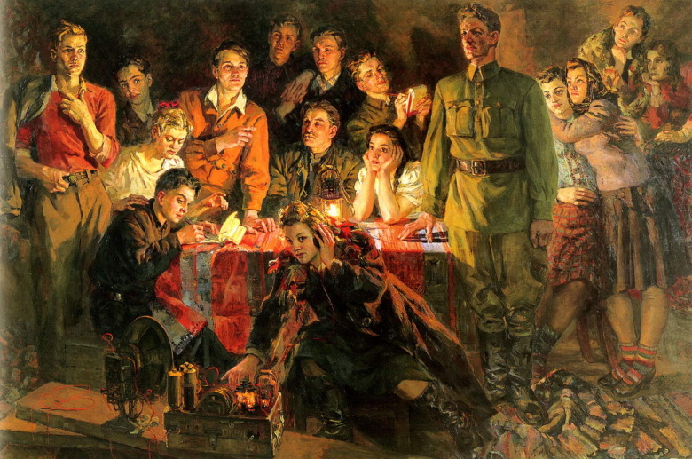 «Краснодонцы» (члены подпольной комсомольской организации «Молодая гвардия»). Художник П. П. Соколов-Скаля, 1948