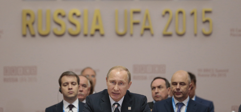 Владимир Путин на саммите БРИКС в Уфе.