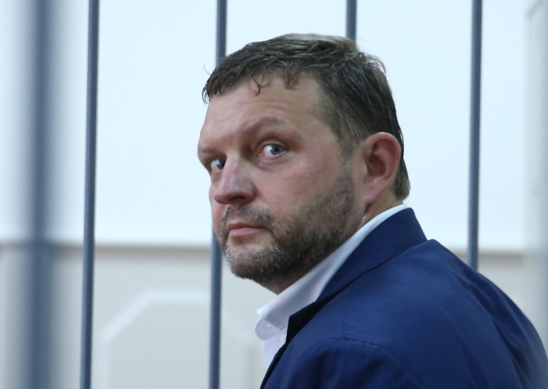 Никита Белых во время рассмотрения ходатайства следствия об избрании меры пресечения.