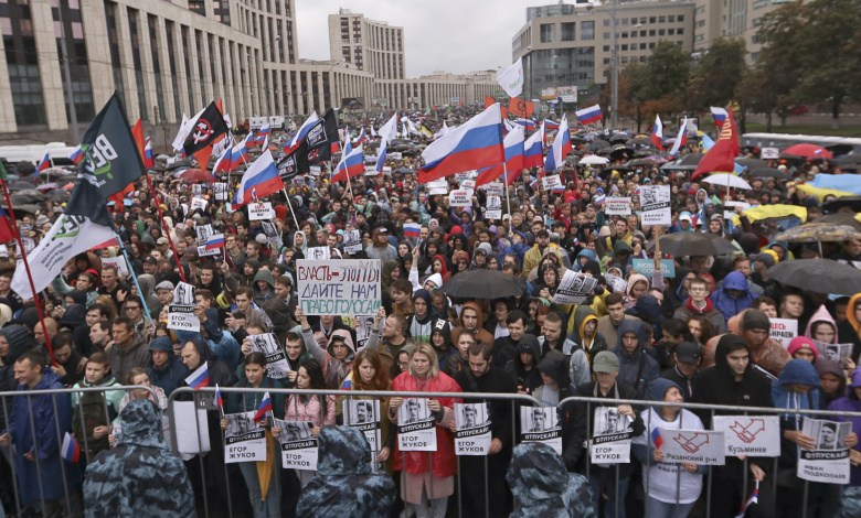 Митинг на проспекте Сахарова в Москве, 10 августа 2019 года. Фото: Tatyana Makeyeva / Reuters