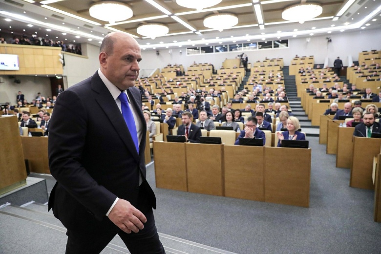 Премьер-министр РФ Михаил Мишустин на заседании Госдумы РФ