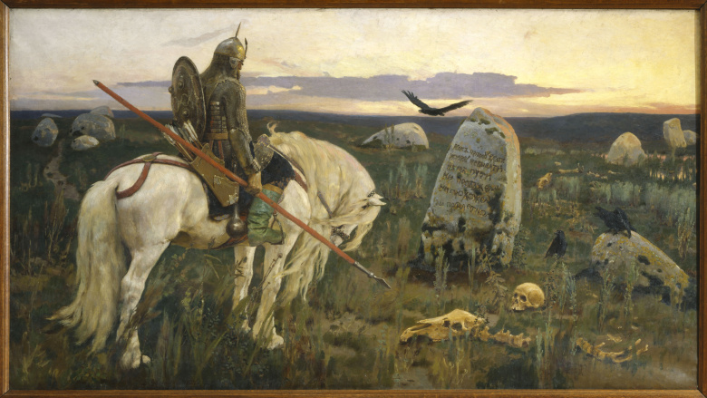 Виктор Васнецов "Витязь на распутье", 1882. Выражение «Витязь на распутье» нередко используется метафорически, как описание ситуации экзистенциального выбора.